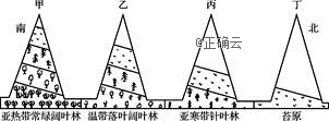 下图为"不同纬度山地垂直自然带分布示意图.读图完成下面问题.