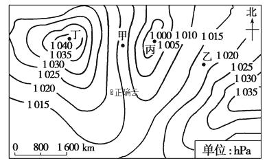读"北半球某地区某日等压线图",回答下列问题.