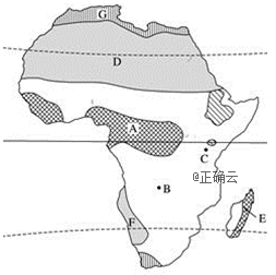 读下图非洲气候类型示意图,完成下列问题